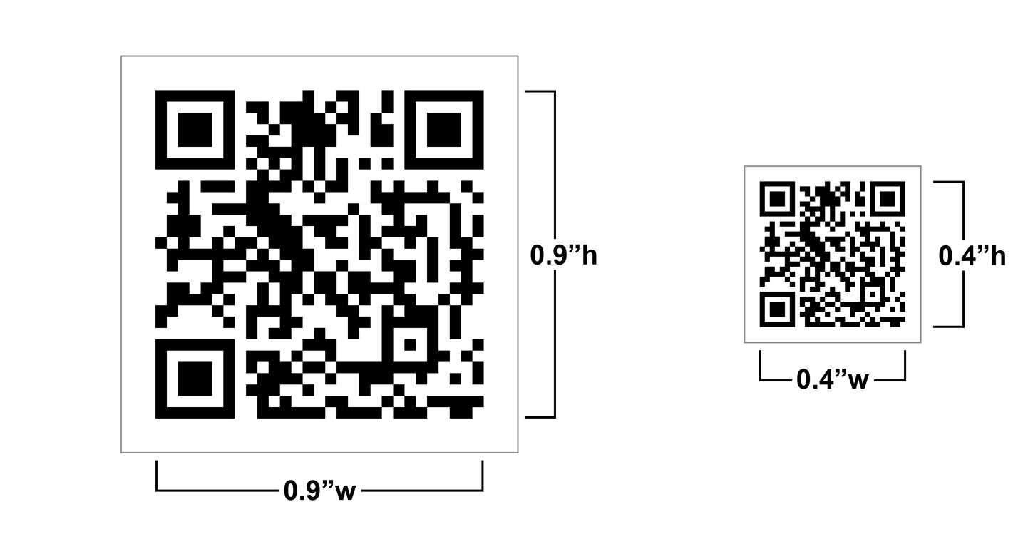 QR code minimum sizes for corrugated and cardstock