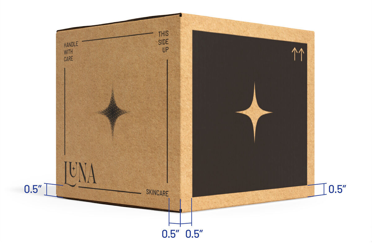 Box diagram showing 0.5 inch unprinted margin