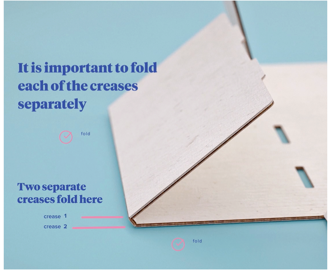 Fold each of the creases separately
